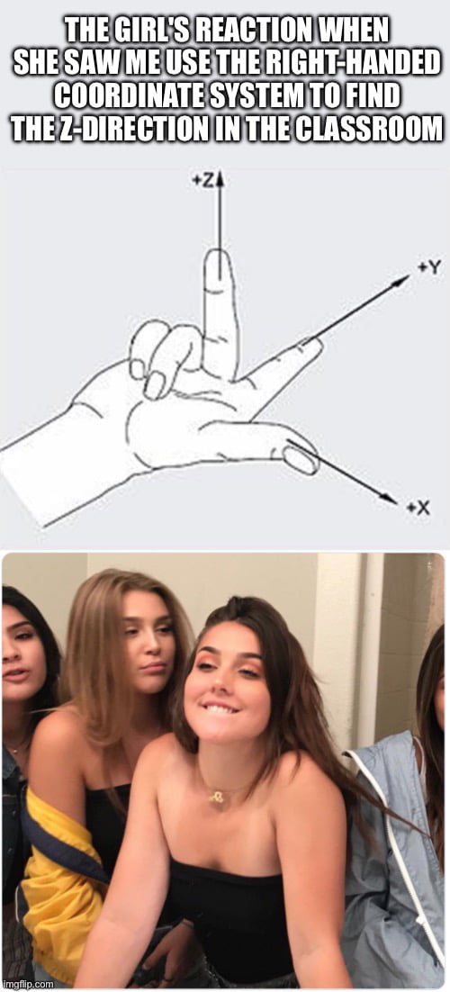 Right handed coordinate system meme 9gag