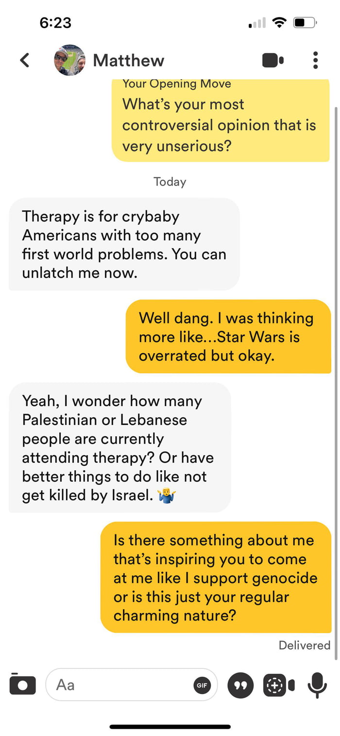 Hell of a first message - 9GAG