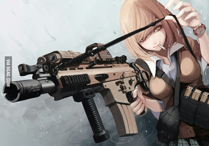 Girl with gun anime