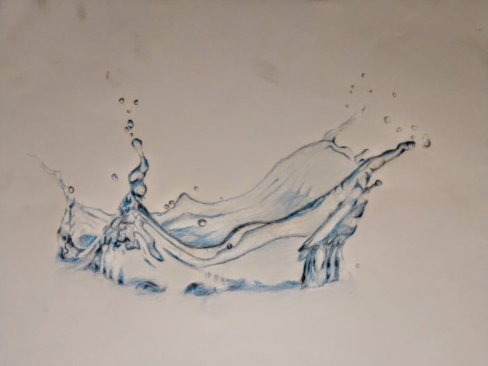 how to draw water splash