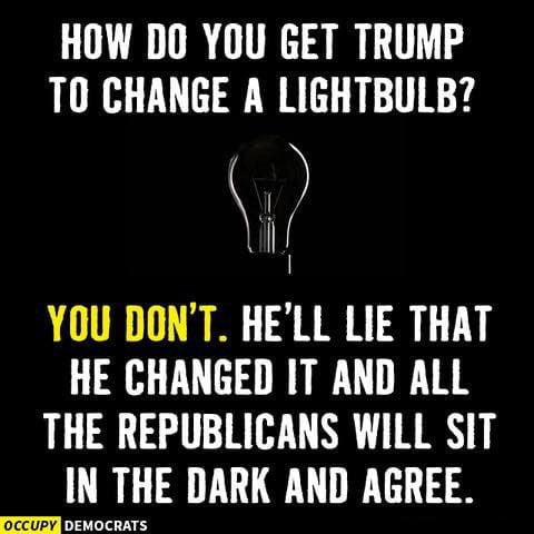 TODAY'S RIDDLE: How do you get Trump to change a light bulb? - 9GAG