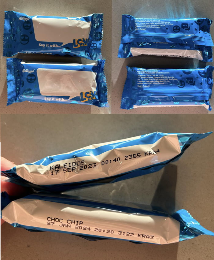 2 different flavoured LCM’s snack bars and the only way to identify the ...