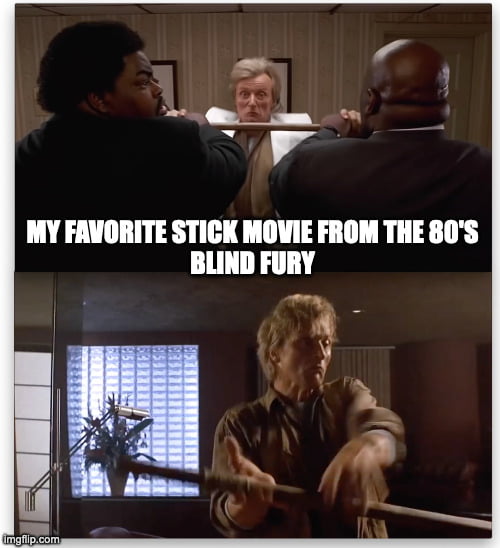 Blind guy had a stick. Stick had a pointy thing inside. - 9GAG