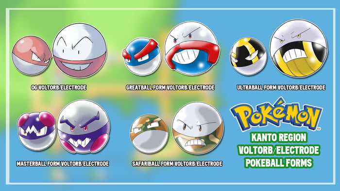 Experimenting with the Voltorb/Electrodes versions of all Kanto Region  Pokeballs : r/pokemon