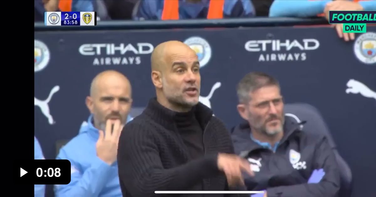 Man City VS Leeds Pep Guardiola Reaction After Haaland Gives The