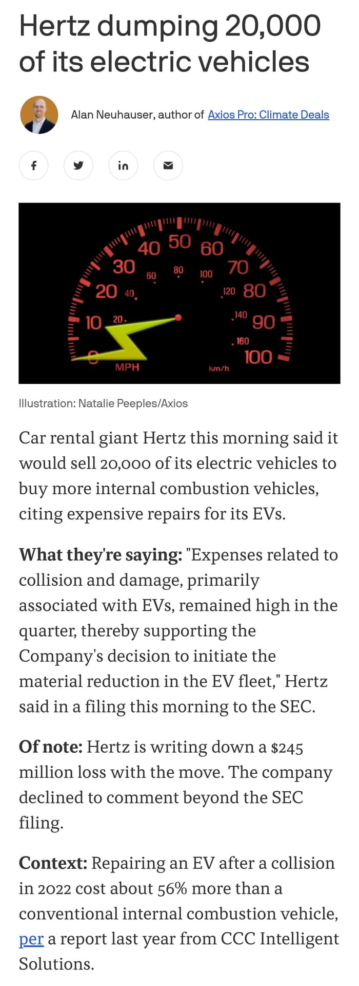 Hertz is now selling a lot of it's EV's because they are too expensive to repair. Have modern