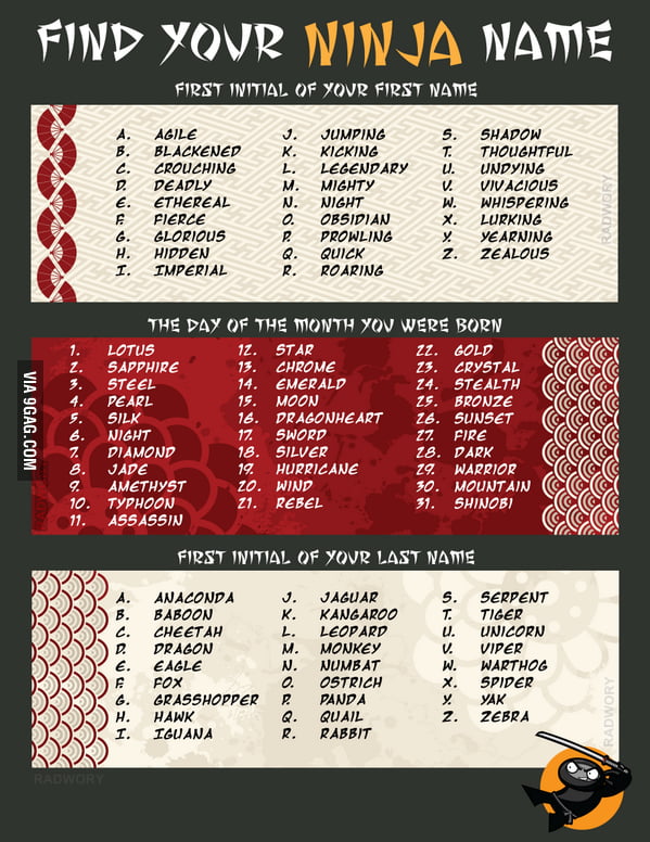  Ninja Name Generator 9GAG