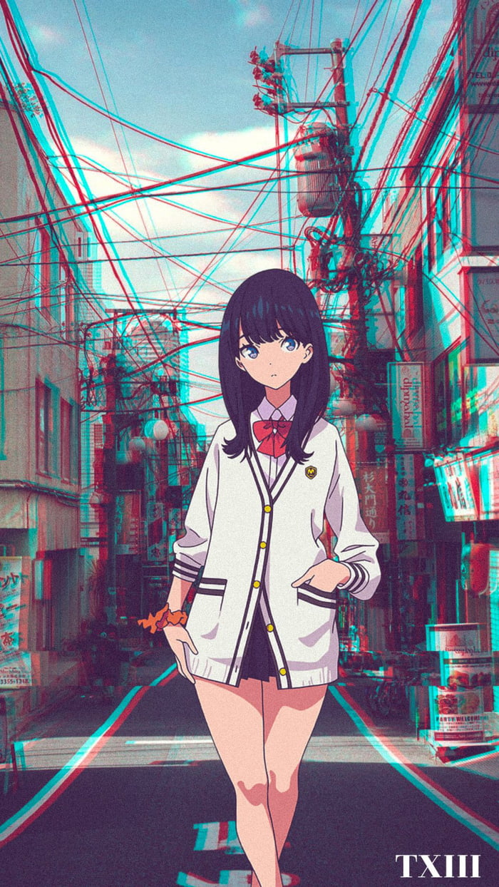 Rikka mobile wallpaper - stylistic real photo glitch - 9GAG