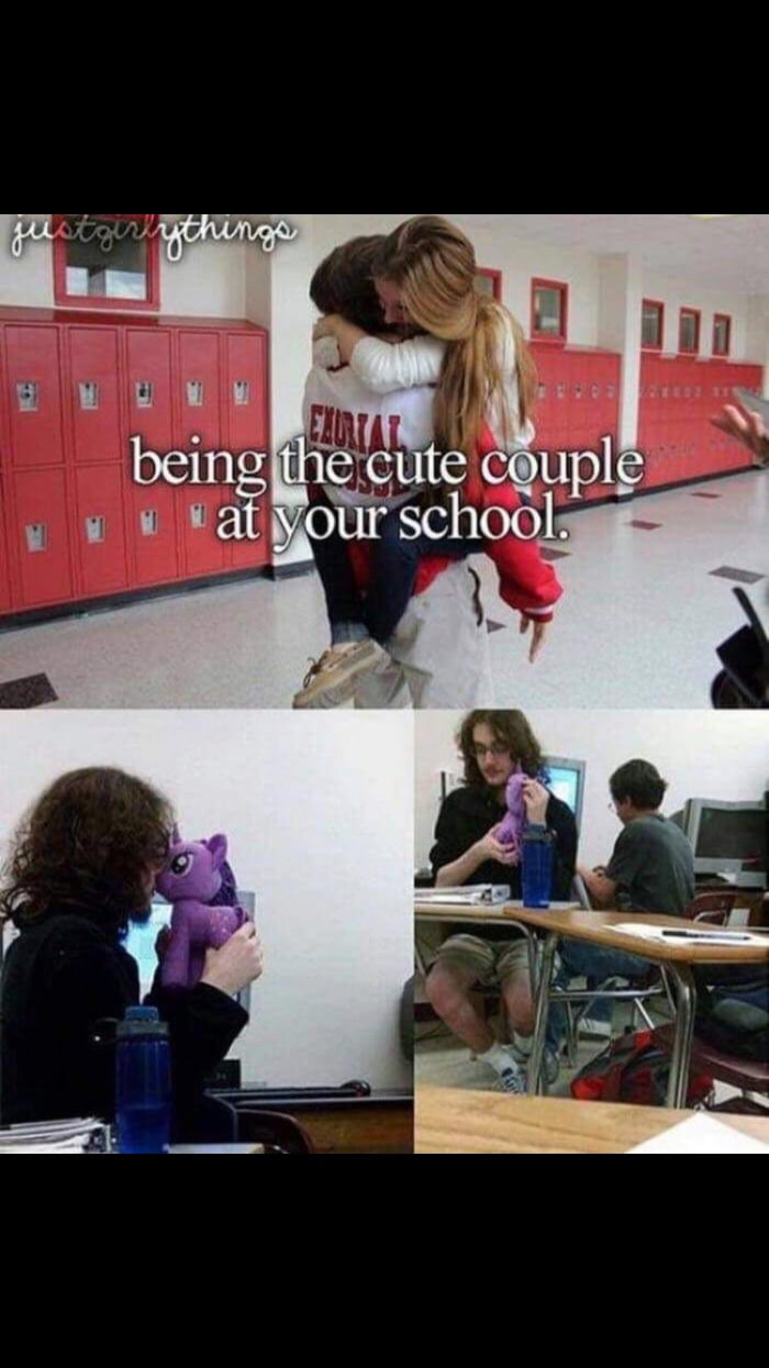 The Cute Couple At School. - 9GAG