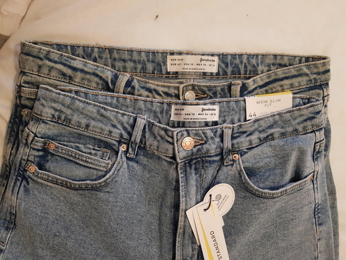 Exact same jeans, size 16 (new) is smaller than the 14 (old) - 9GAG