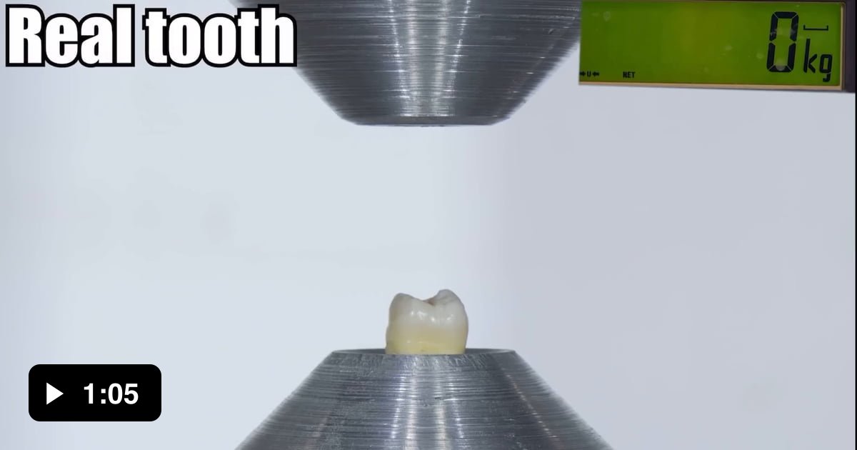 Hydraulic press VS Tooth 9GAG
