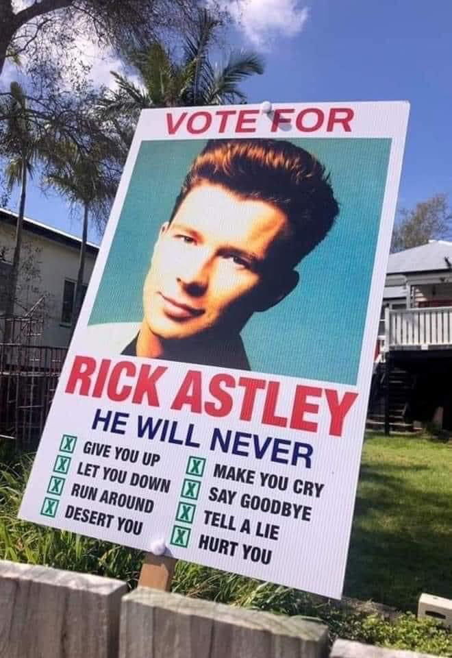 Vote for Rick Astley - 9GAG