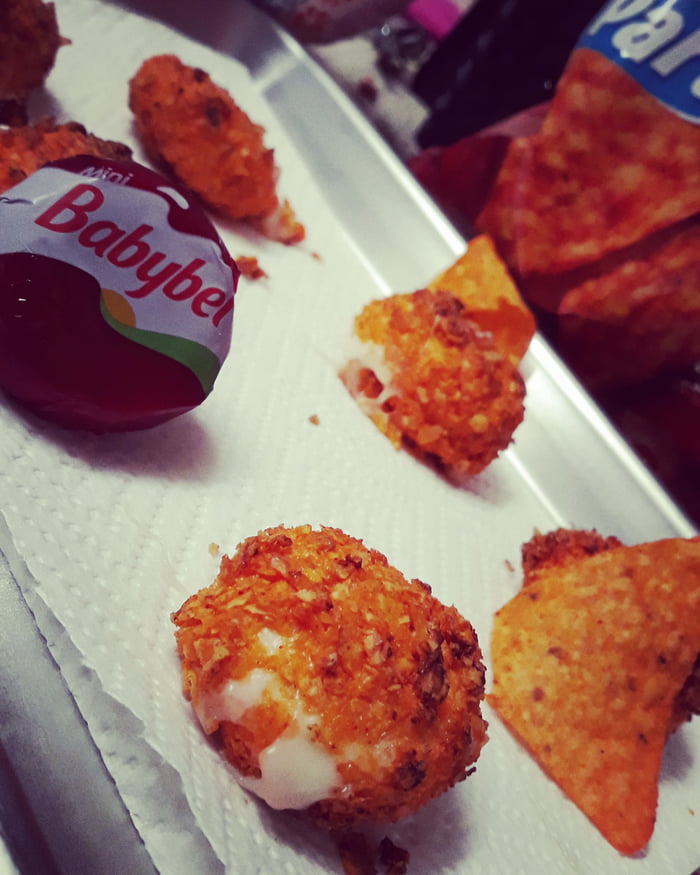 (Air Fried) Cheesy Dorito Crusted Babybel Bites!! 9GAG