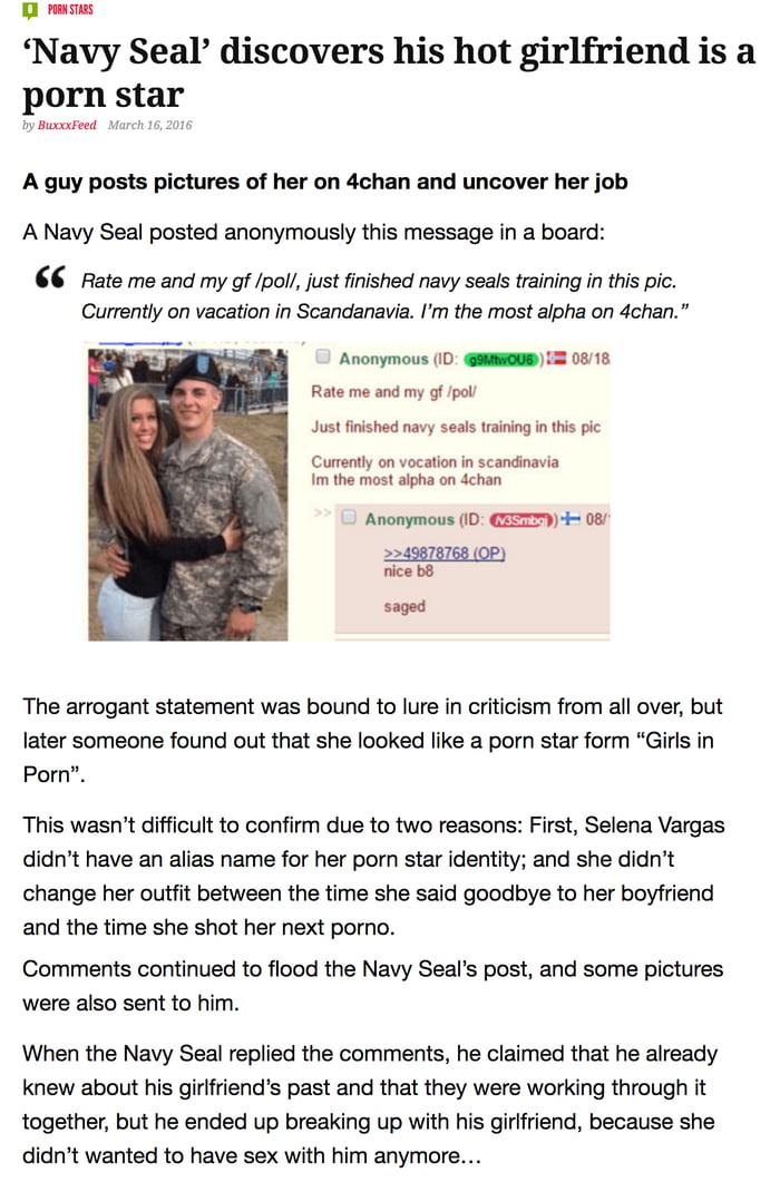 To The People Posting About The Navy Seals Porn Girlfriend Its Old