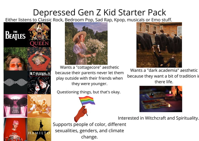 Depressed Gen Z kid Starter pack - 9GAG