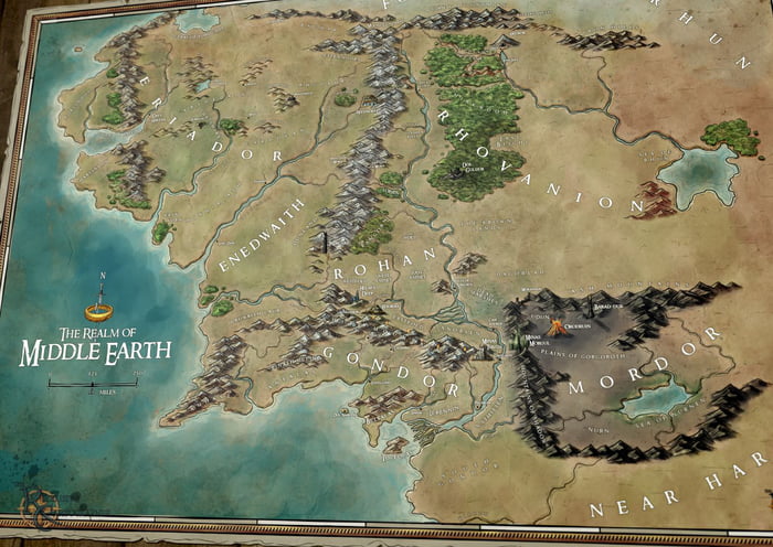 My finished map of Middle Earth. Enjoy! - 9GAG