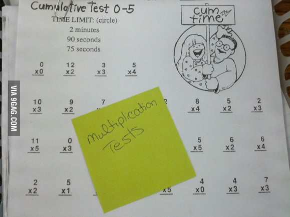 Inappropriate math test... good thing they don't get it. - 9GAG