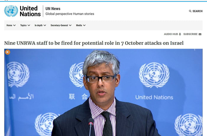 UN: "UNRWA Employees May Have Been Involved In The Hamas Attack On ...