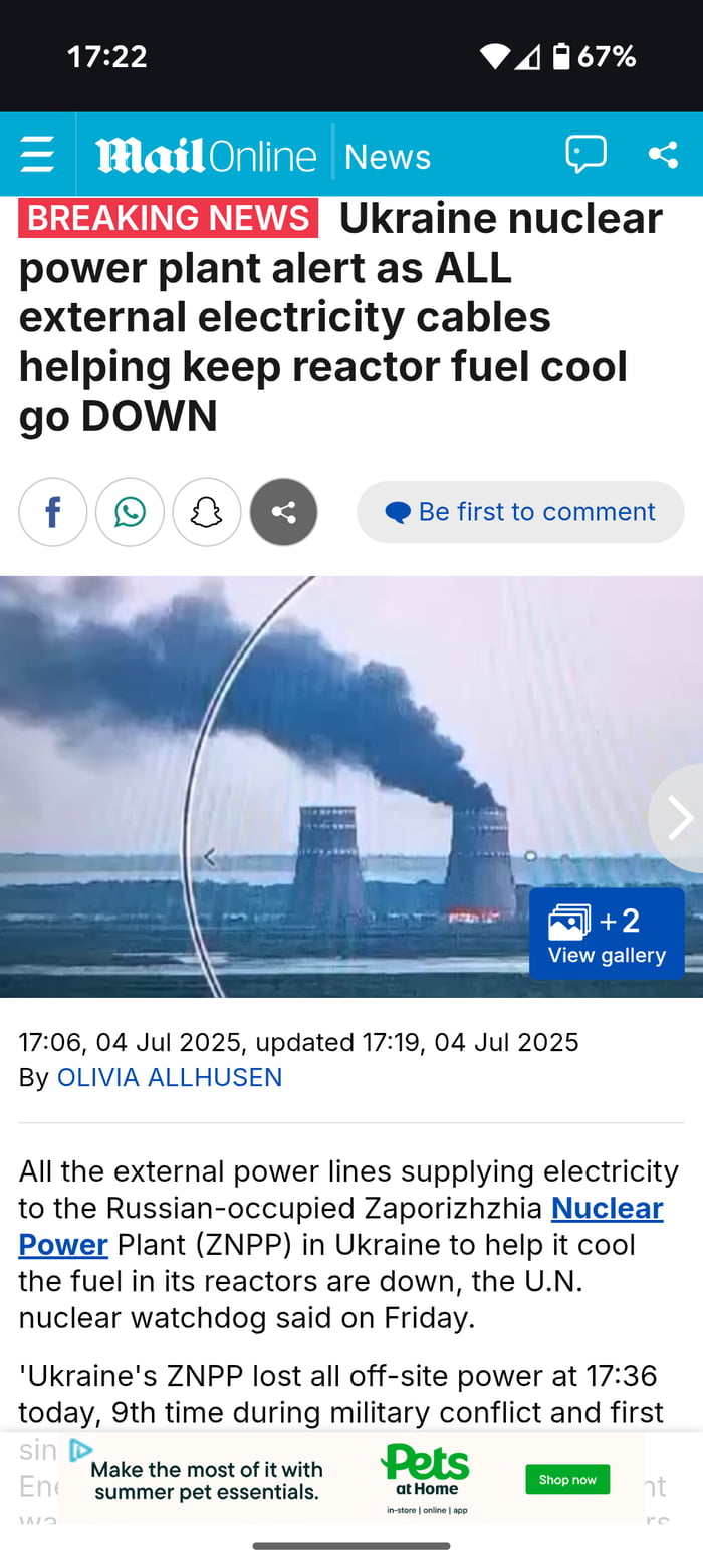 This appeared on ONE UK news pages then went. Anyone got anything more ...