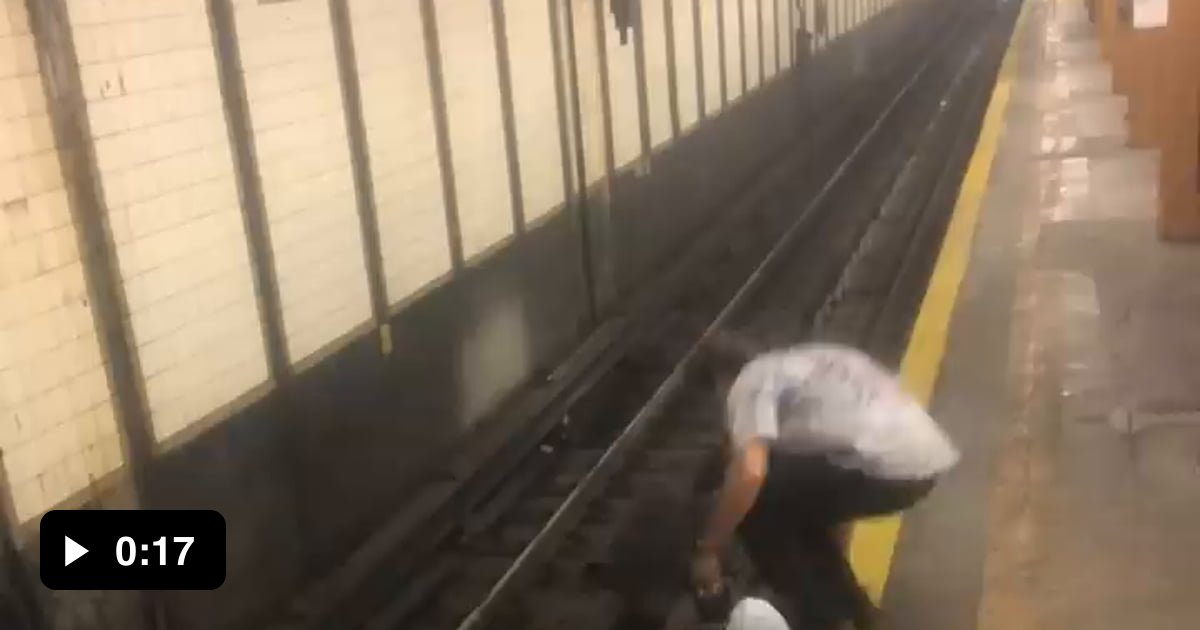 Brave man saves a human seconds before train arrives - 9GAG