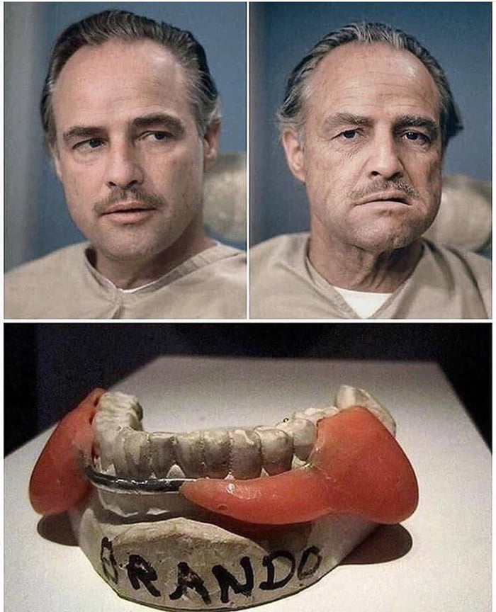 Marlon Brando’s jaw prosthetic for The Godfather - 9GAG