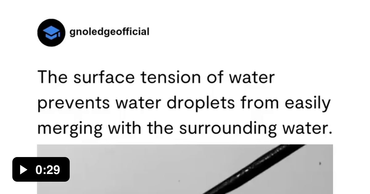 Surface tension is responsible for the shape of liquid droplets. They ...