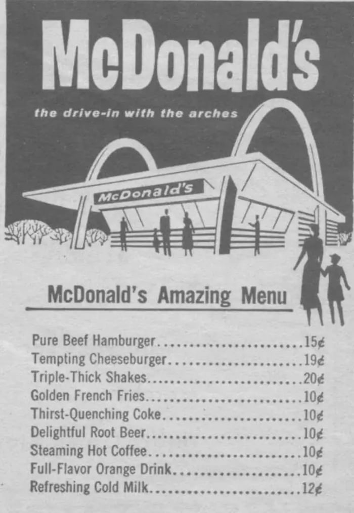 The original McDonald's menu from 1940 (San Bernardino, California) - 9GAG