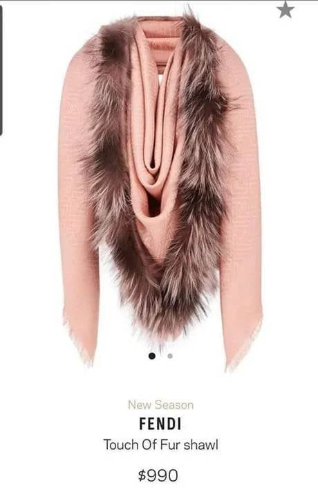 Fendi shawl shop with fur pink