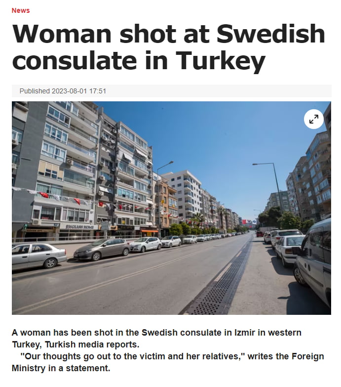 A Female Employee At The Swedish Honorary Consulate In Turkey Was Shot ...