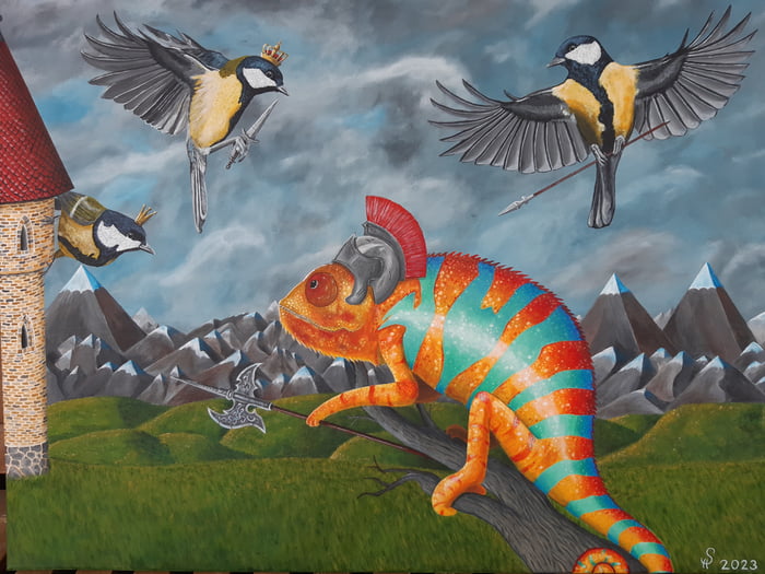 Just finished this acrylic painting. Still need to improve a lot, but i ...