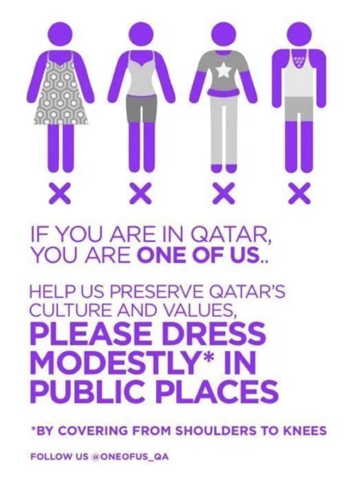 Qatari modesty guide (FYI World Cup visitors) - 9GAG