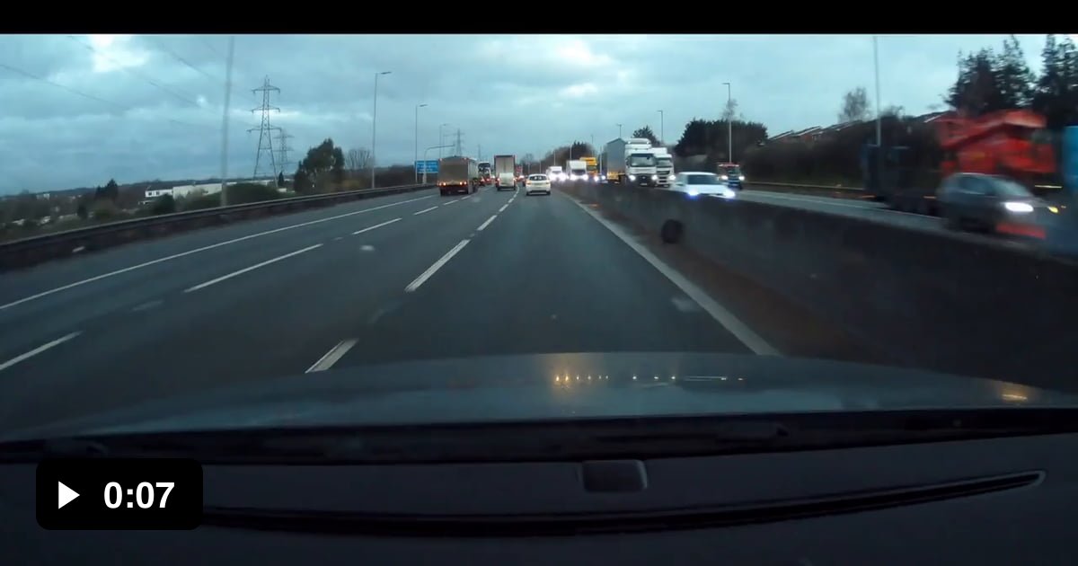 Van merges into outside lane (UK) 9GAG