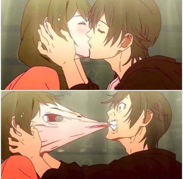 Sound wasnt long enough so I had to improvise 😭 #anime #kiss #scnene