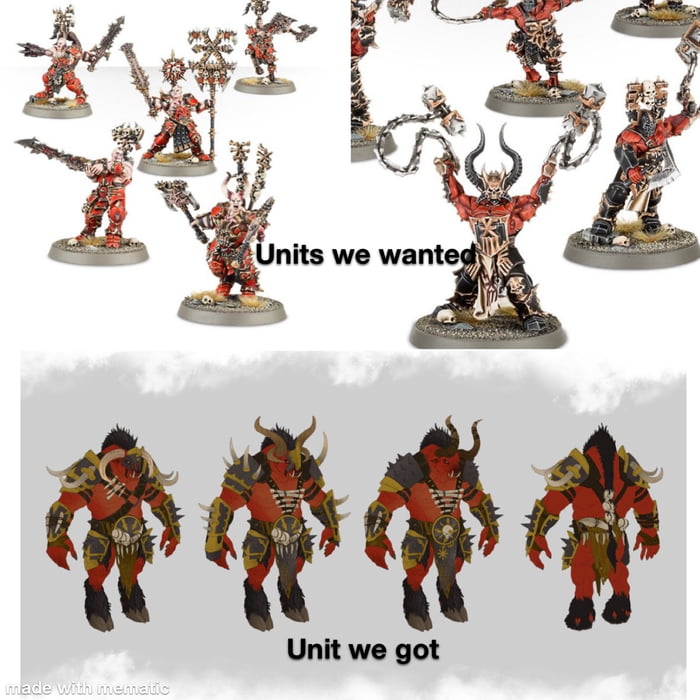 Khorne Unit Roster without any good Tier infantry but Minotaurs - 9GAG