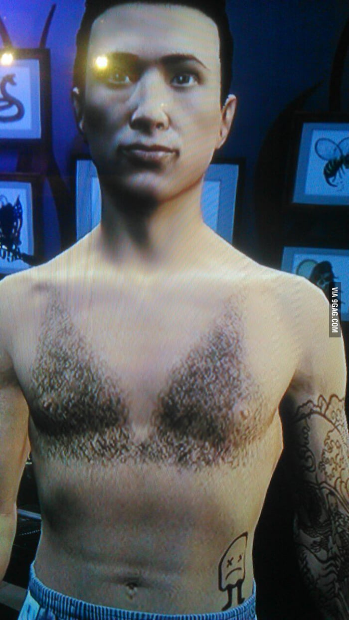 So Gta V added chest hair... WHY!!! Insecurity LVL Gaming 9GAG