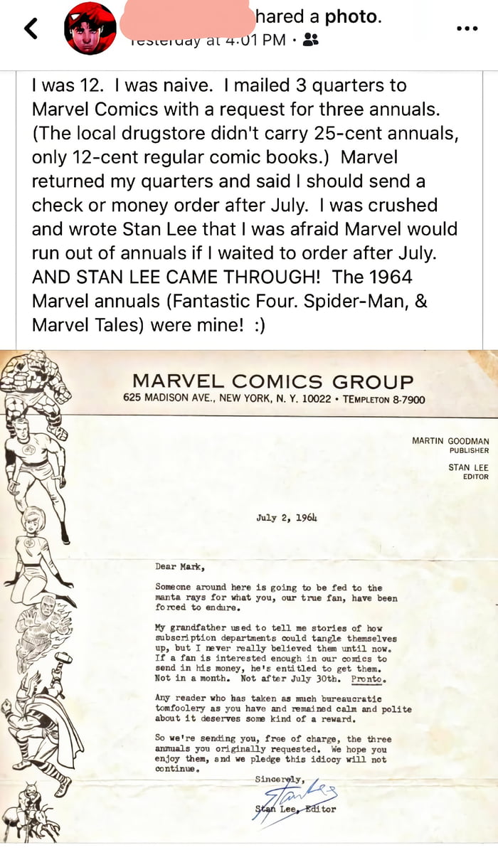 Beautiful Stan Lee story. - 9GAG