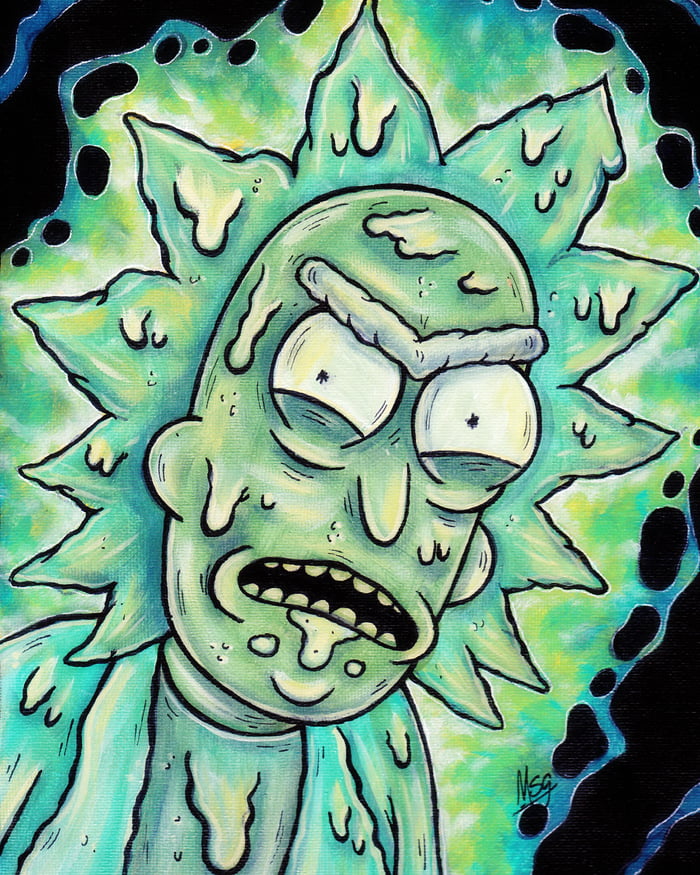 Toxic Rick - another painting I did for a show in California - 9GAG.