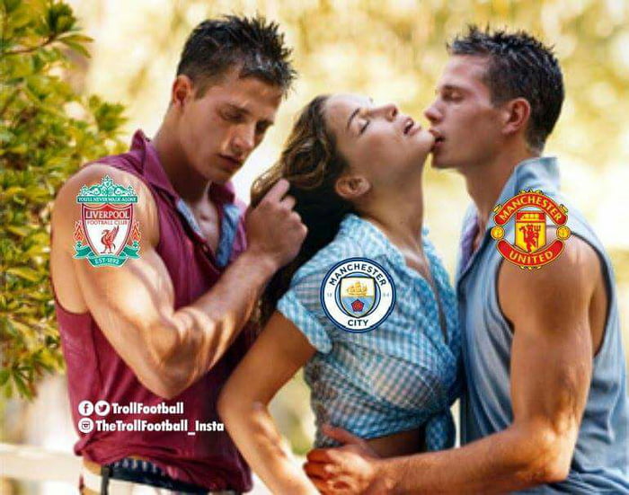Manchester City got effed twice from liverpool and once from utd in their l...