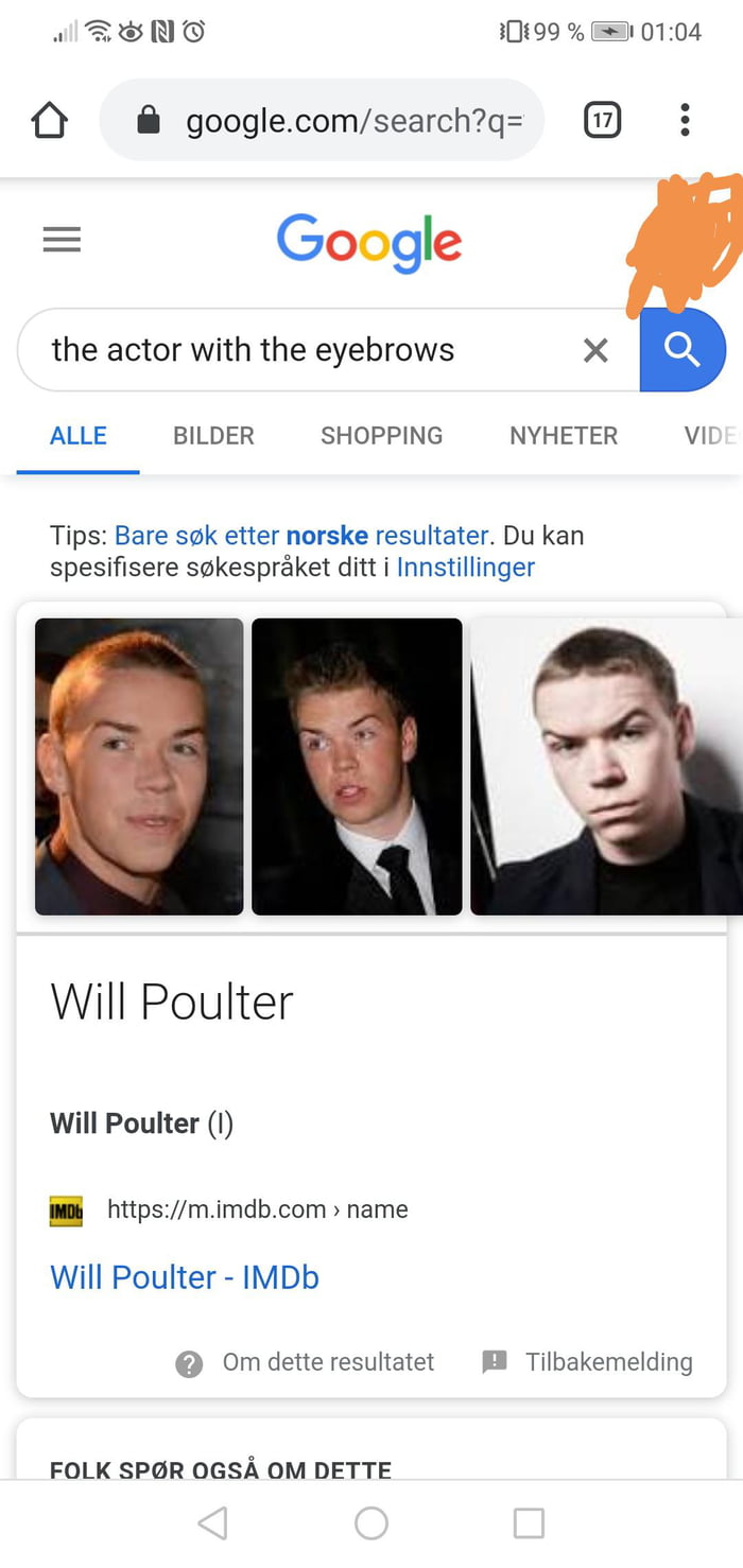 If u search ''the actor with the eyebrows'' this comes up - 9GAG