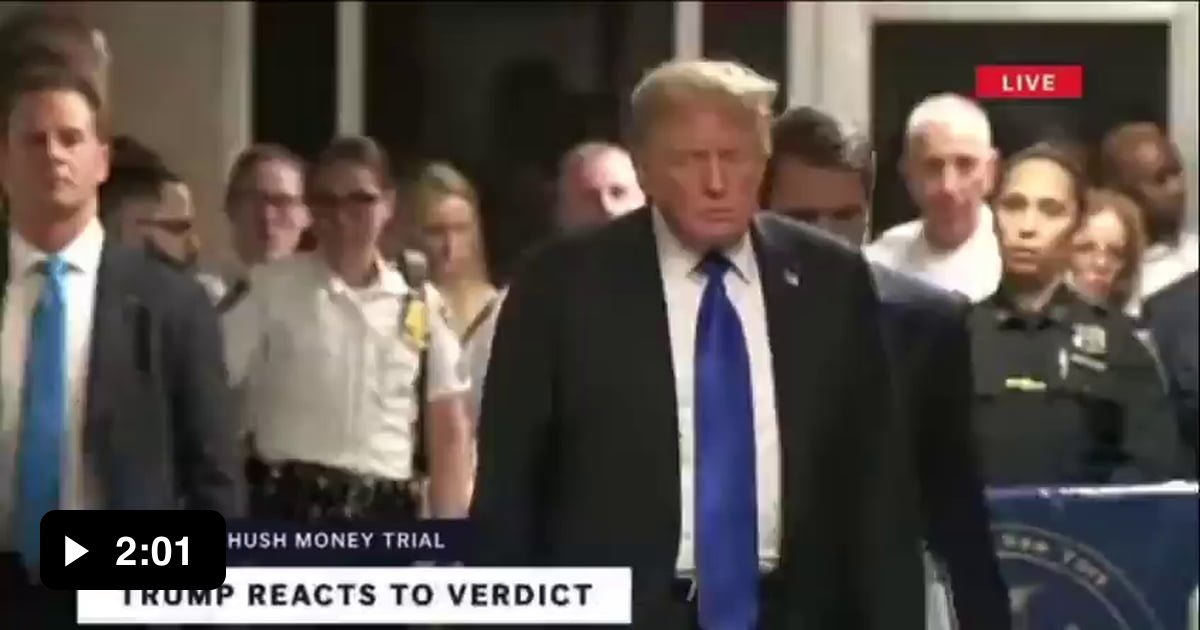 Trumps reaction to the verdict. I absolutely agree with this man