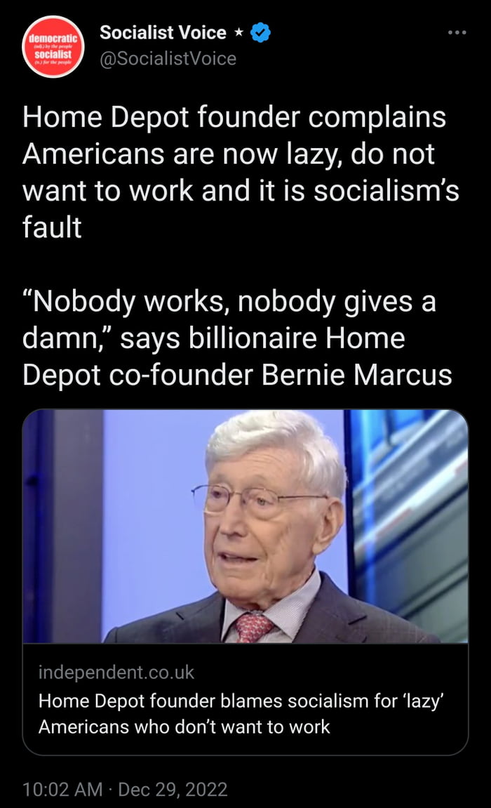 The Billionaires Are Mad Again.... Billionaire Home Depot Founder ...