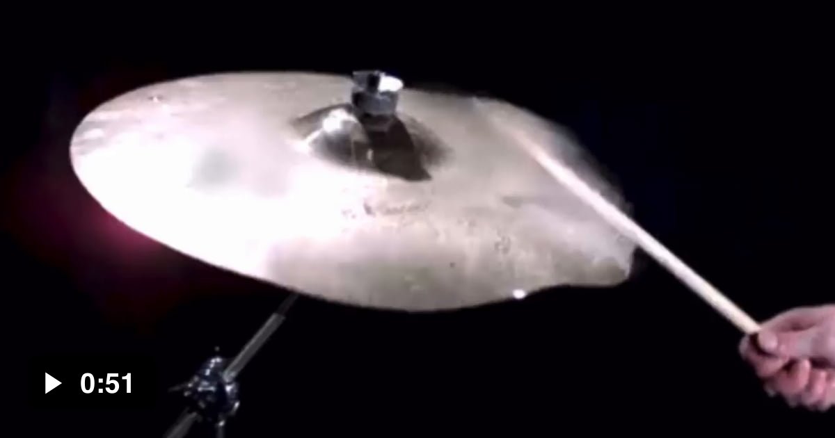 Cymbal strike in slow motion - watch the cymbal warp and deform - 9GAG