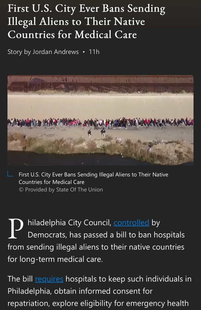 Can’t afford our own healthcare but happy to give it to people who don