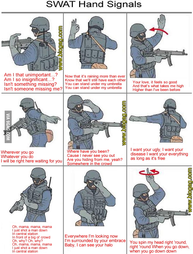 SWAT Hand Signals Reimagined - 9GAG