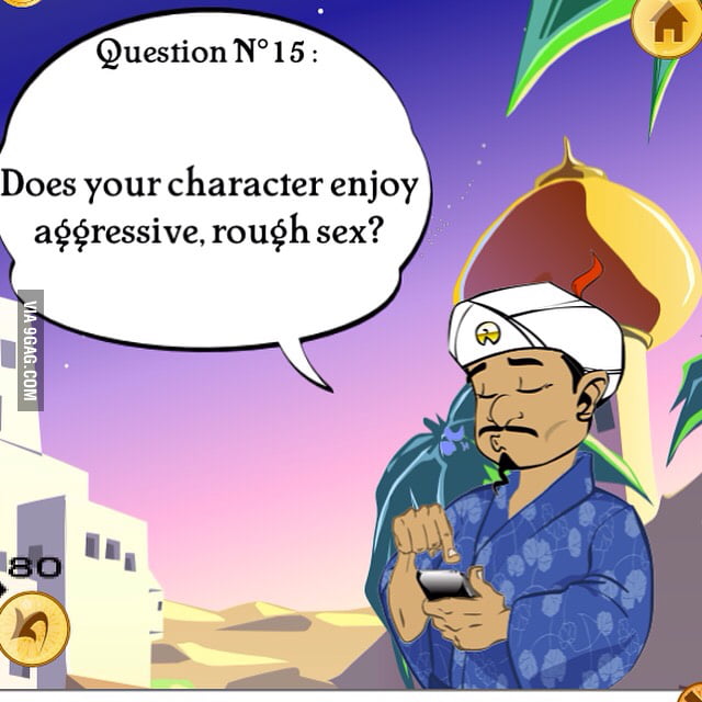 Akinator (a game and a genie) asked me questions I kept saying yes then ...