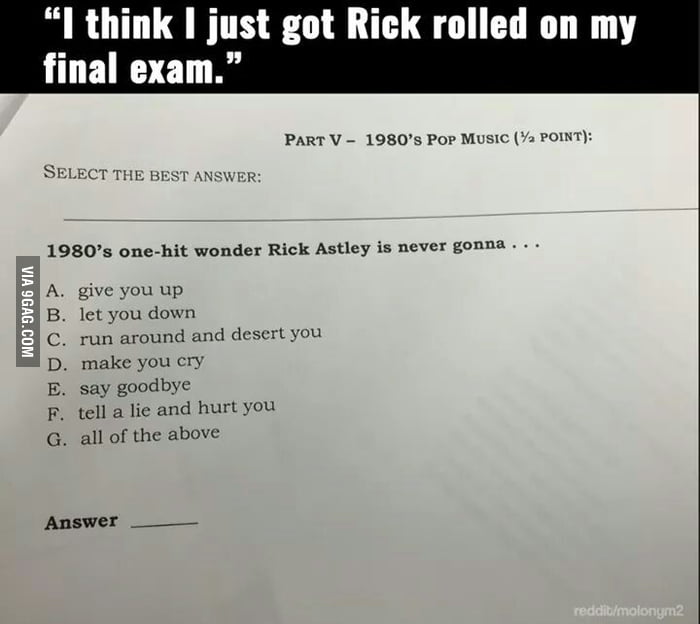 Best Funny rick roll Memes - 9GAG