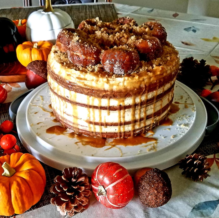 Caramel Apple Cider Donut Cake - Food & Drinks.