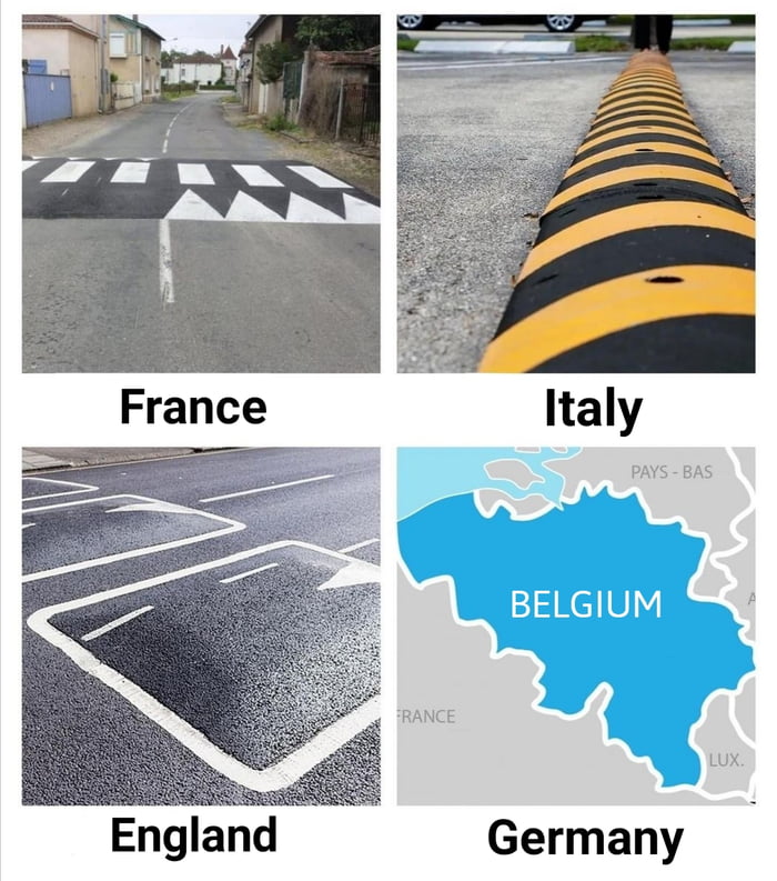 Different Kind Of Road Humps Accross The Europe 9GAG