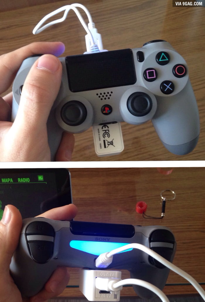 My solution to the weak battery of Dualshock 4 9GAG