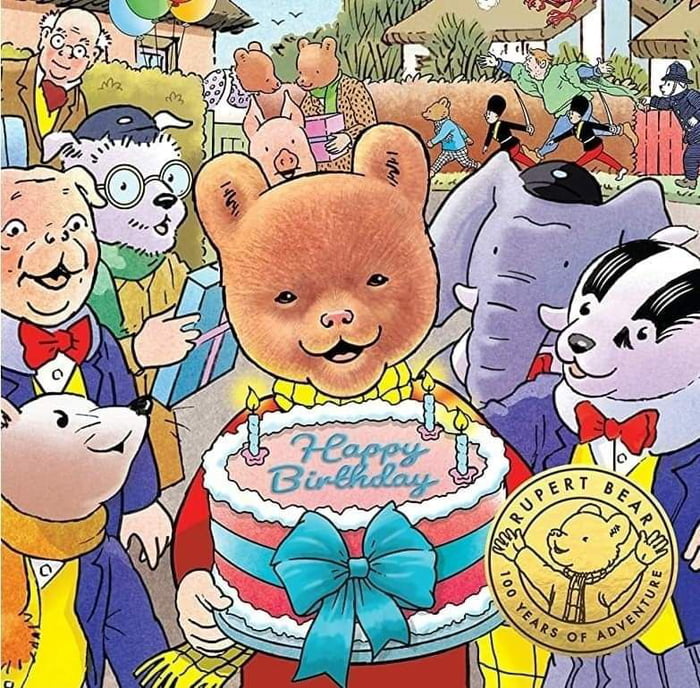 Happy birthday to Rupert Bear, the oldest cartoon character in the world  turned 100 years today! - 9GAG